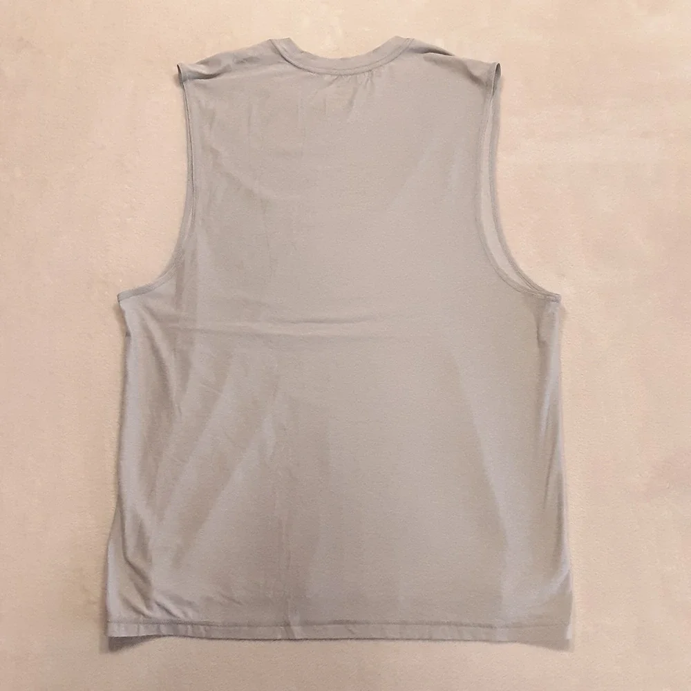 True Classic Mens Sleeveless Active Tee XL Light Gray Performance Athletic